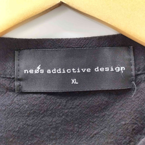 ネオス NEOS ADDICTIVE DESIGN ノーカラー ロングスリーブ チャイナ シャツ メンズ JPN:XL